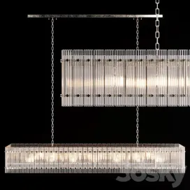 Restoration hardware san marco linear chandelier nickel